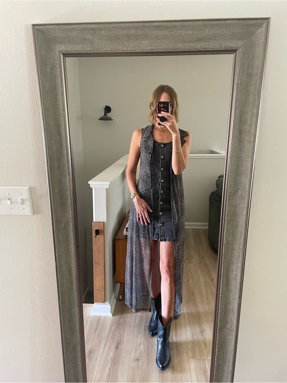 Vintage Cheetah Sleeveless Duster